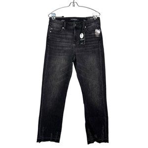 NWT Liverpool The Straight Midrise Jean Freecross Denim 6 / 28 Raw 4-Way Stretch